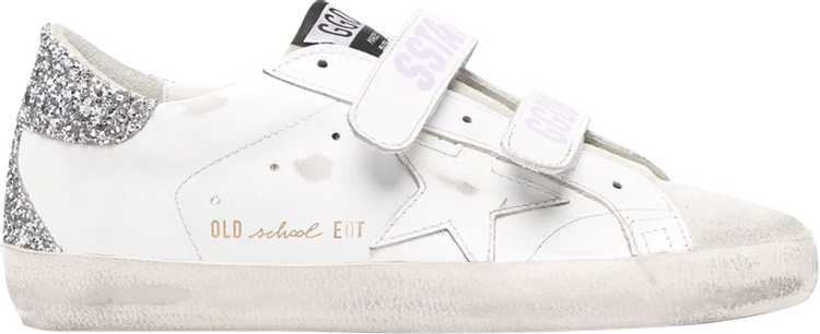 Golden Goose Wmns Old School Touch-Strap 'White Silver Glitter'
