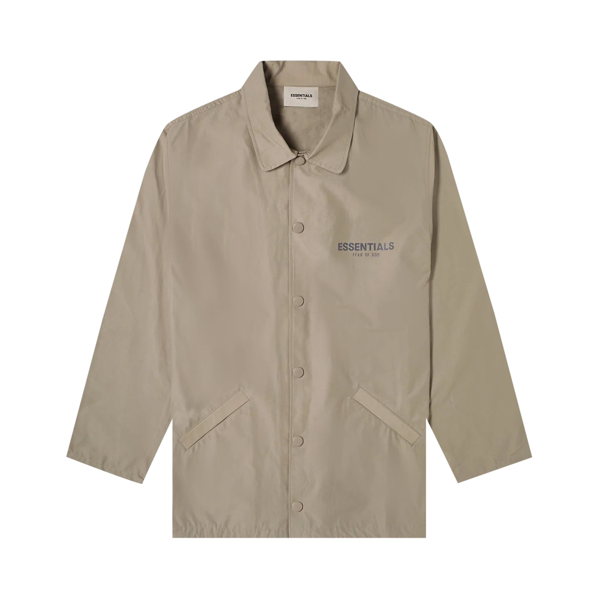 Pre-owned Essentials Fear Of God Coaches Jacket 'stone' | Grey | Men's Size L In Gray