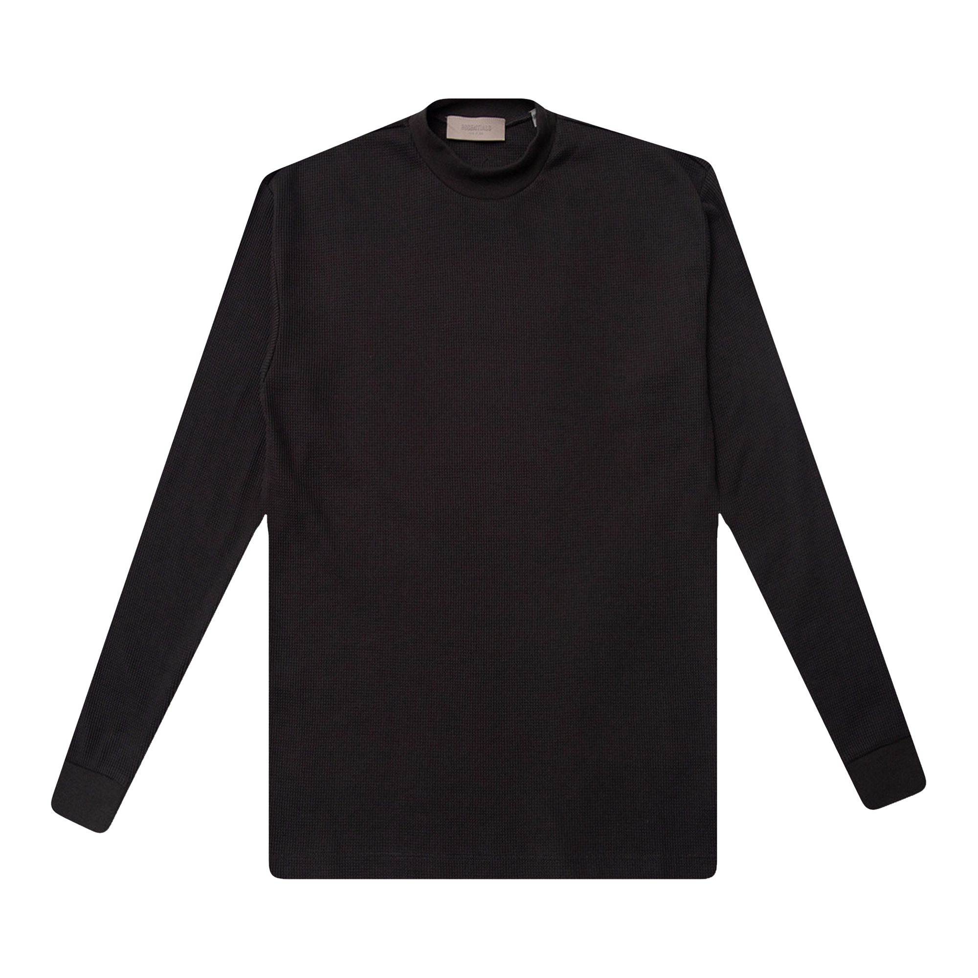 Fear of God Essentials Kids Mockneck Waffle 'Iron' | Black | Kid's Size -6.5