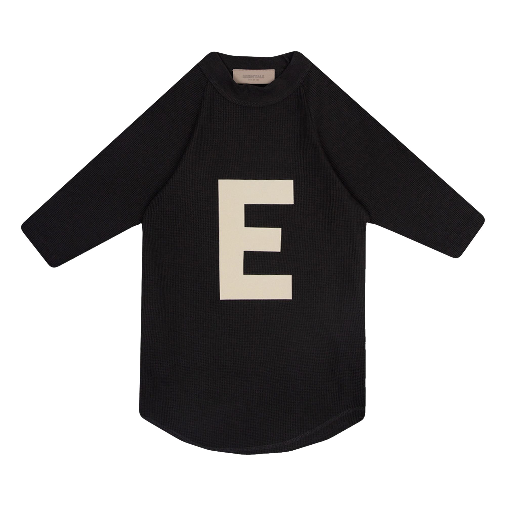 Fear of God Essentials Kids Big E Waffle Tee 'Iron' | Black | Kid's Size 14.5