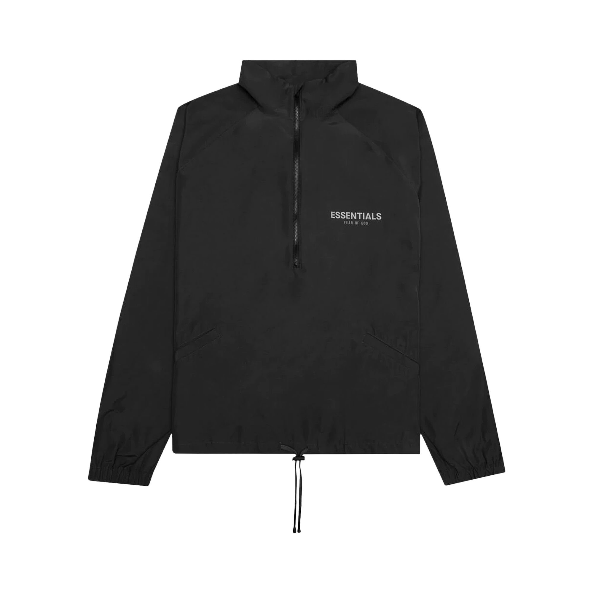 Pre-owned Essentials Fear Of God Mockneck Half Zip 'strech Limo' In Black