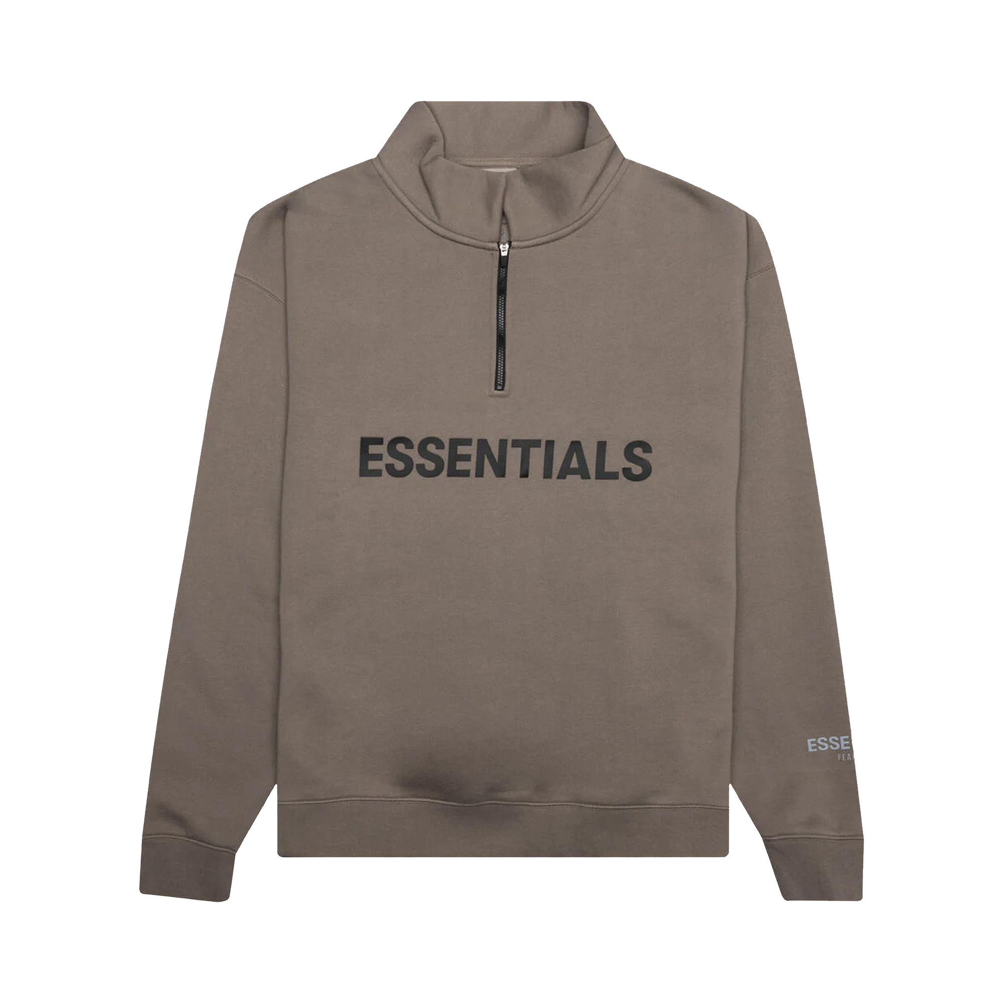 Pre-owned Essentials Fear Of God  Mockneck Half Zip 'taupe' In Tan