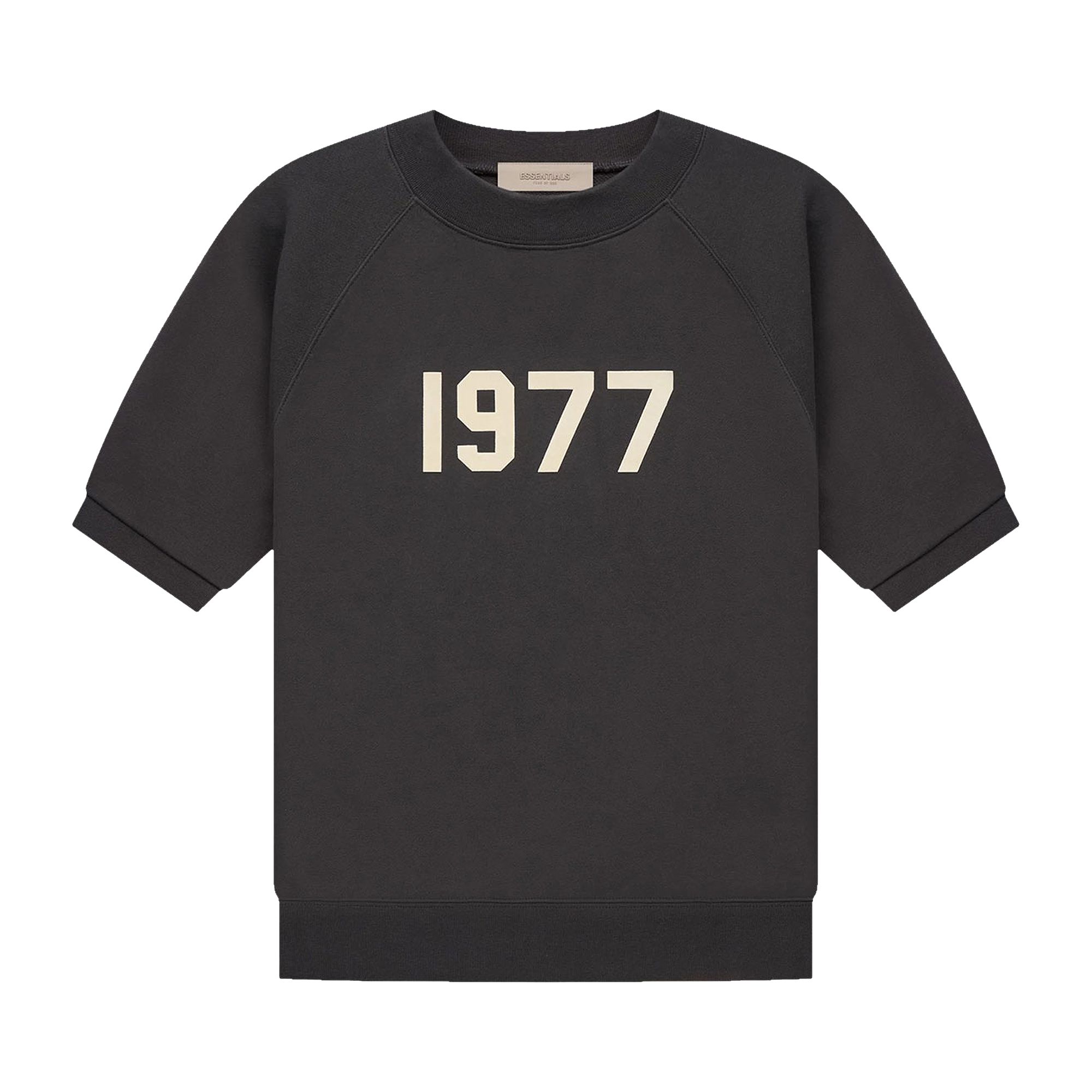 Fear of God Essentials Short-Sleeve Raglan Crewneck 'Iron' | Black | Men's Size M