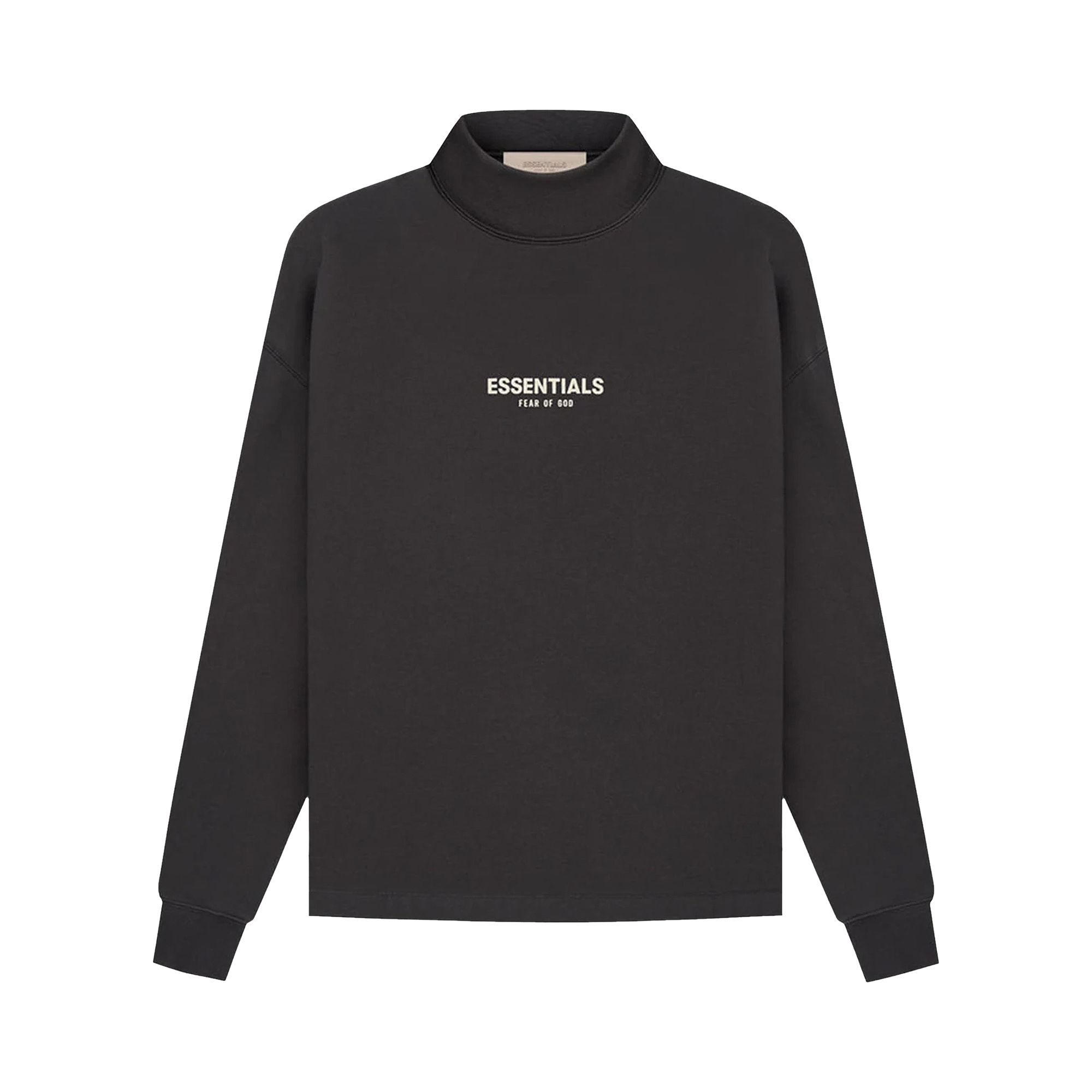 Fear of God Essentials Relaxed Mockneck 'Iron' | Black | Men's Size XL