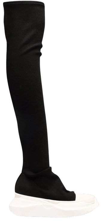 Rick Owens Wmns DRKSHDW Gethsemane Stretch Abstract Stocking Boots Black Milk