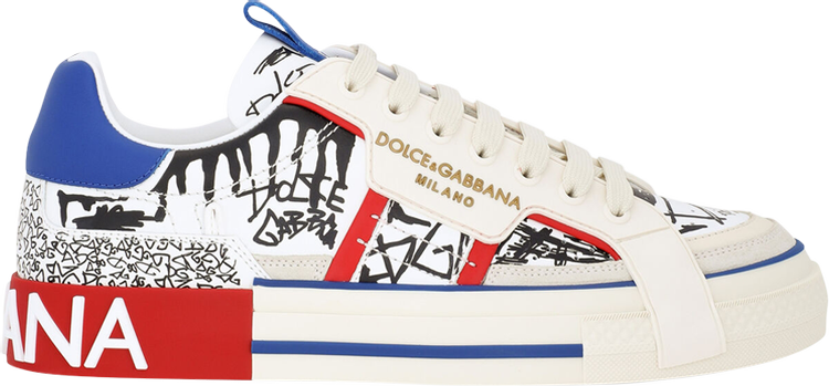 Dolce & Gabbana Custom 2.Zero Low 'White Azure Graffiti'