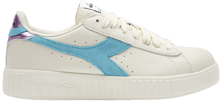 Diadora Wmns Game Step Premium Tumbled Leather White Blue Glow