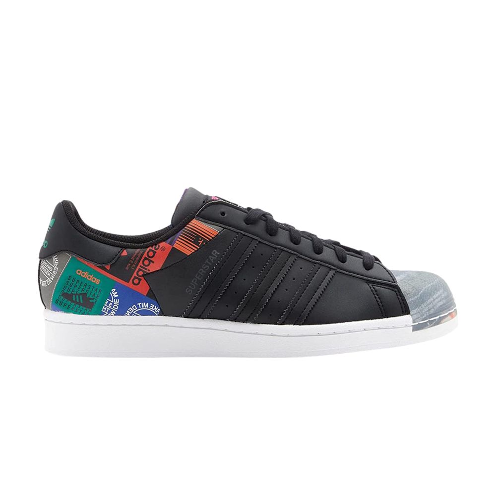 ADIDAS ORIGINALS SUPERSTAR 'MULTI LOGO PATCHES - BLACK'