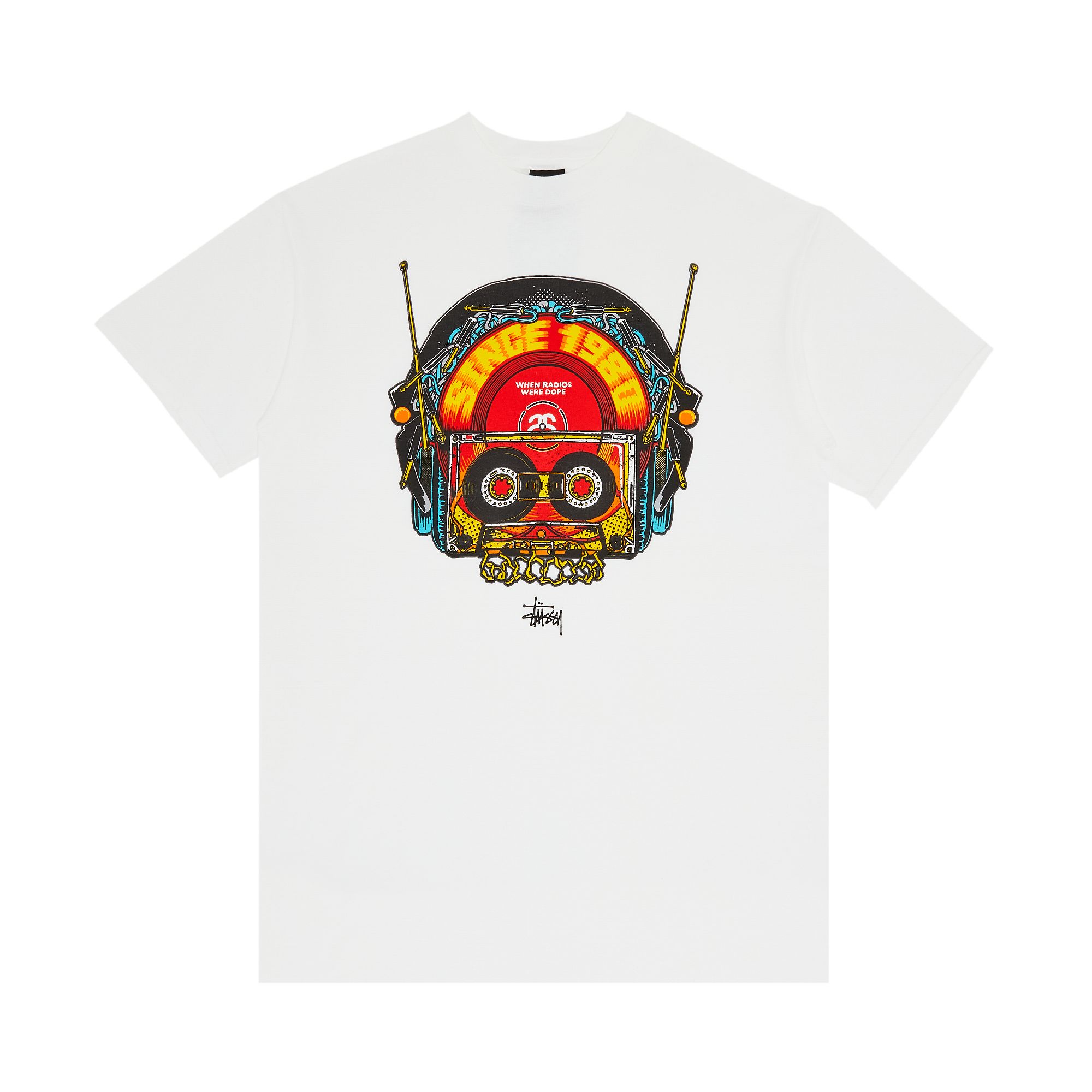 Pre-owned Stussy Gear When Radios Were Dope Tee 'white' | Men's Size Xxl