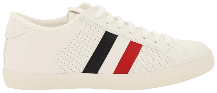 Moncler Wmns Ryegrass Striped Lace Up Sneakers 'White Red Navy'