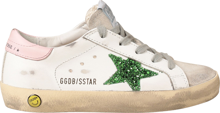 Golden Goose Superstar Kids 'White Emerald Green Glitter'