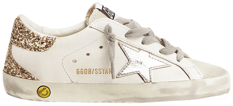Golden Goose Superstar Kids White Gold Glitter