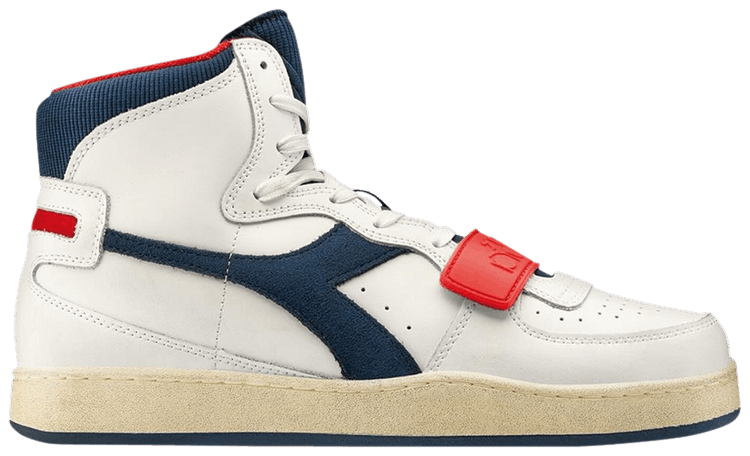 Diadora Mi Basket Used White Blue Dark Denim