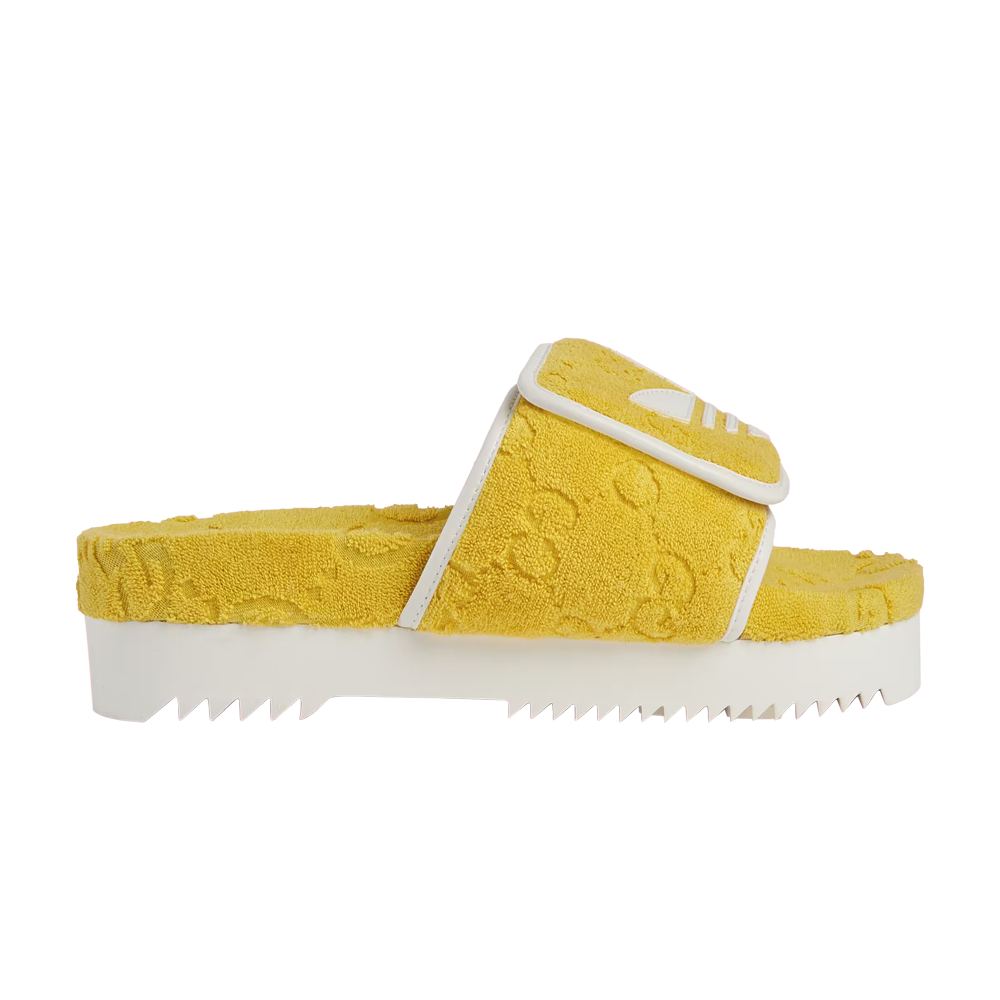 Pre-owned Gucci Adidas X  Wmns Gg Platform Sandal 'yellow Cotton Sponge'