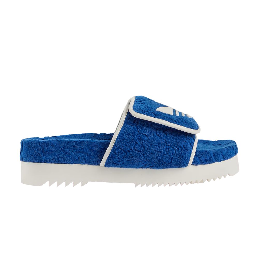 Pre-owned Gucci Adidas X Gg Platform Sandal 'blue Cotton Sponge'
