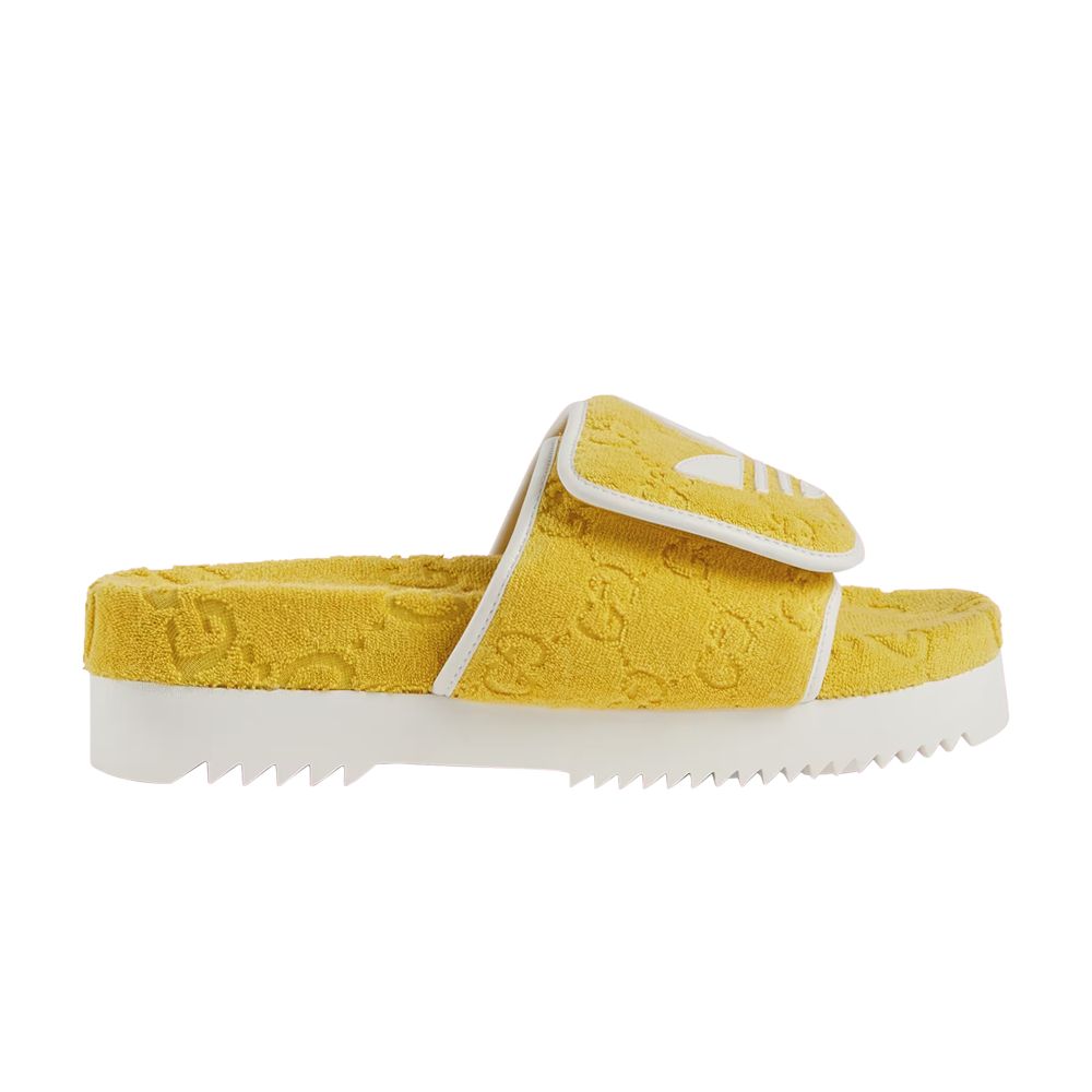 Pre-owned Gucci Adidas X Gg Platform Sandal 'yellow Cotton Sponge'