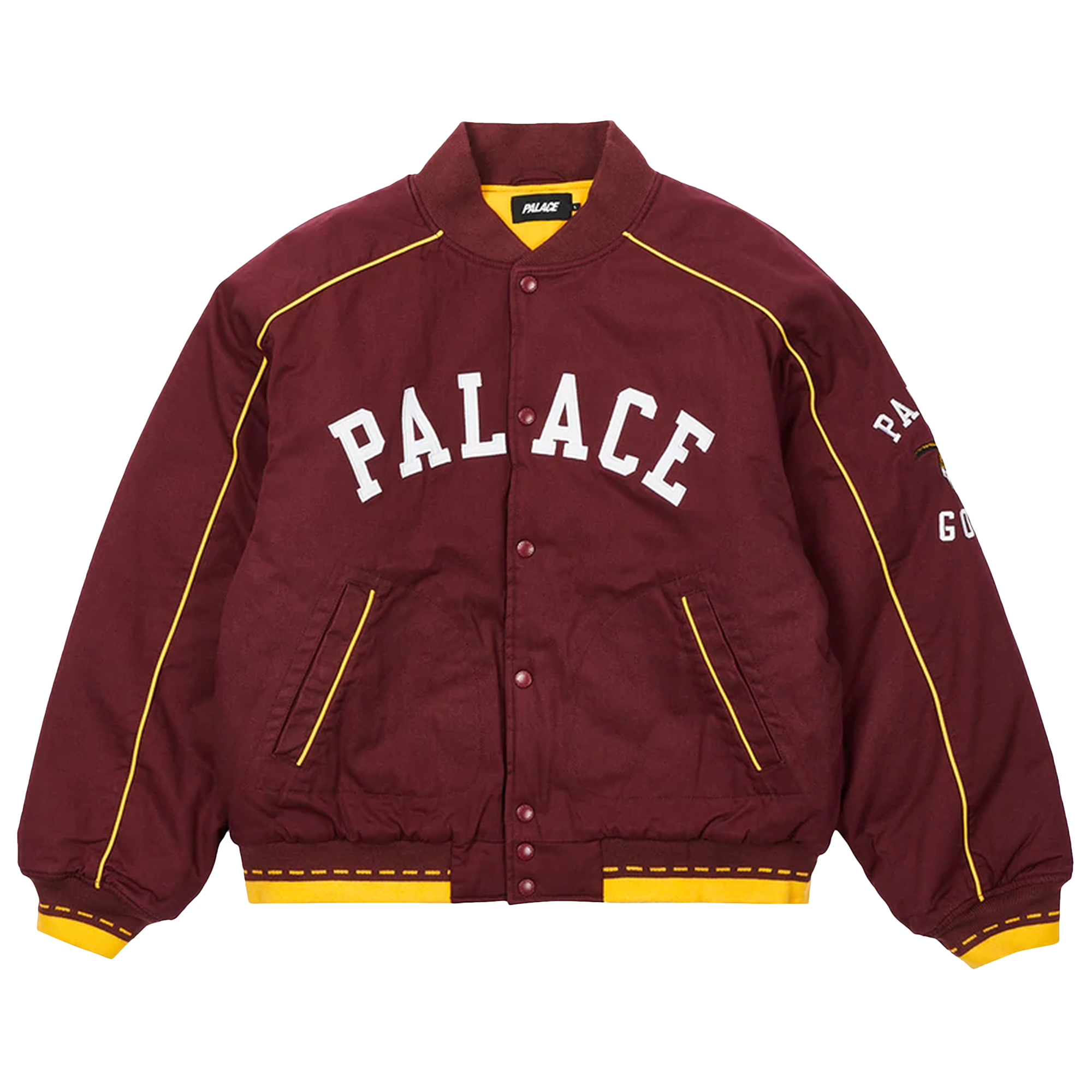 Pre-owned Palace Goats Varsity Jacket 'burgundy' In Red
