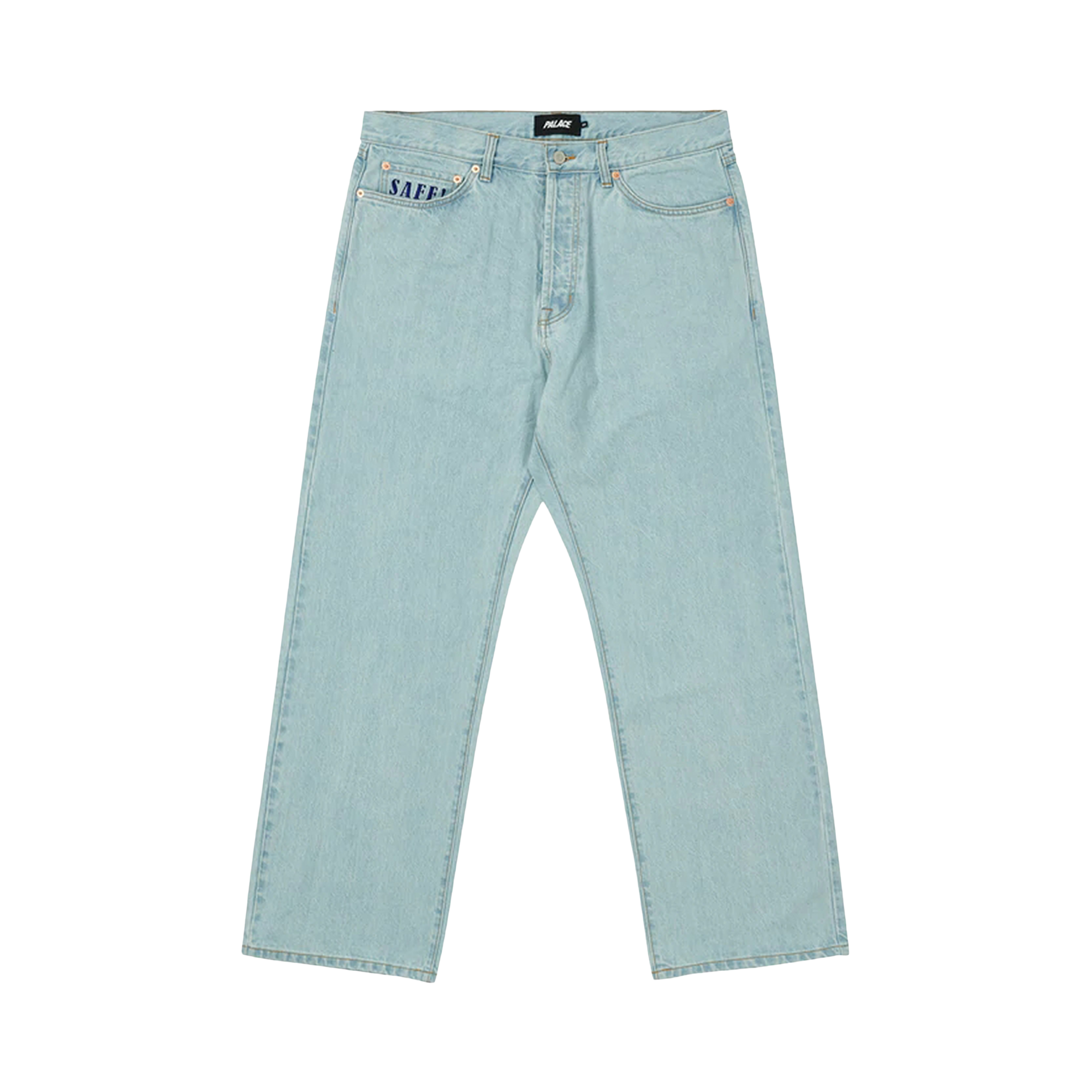 Pre-owned Palace Baggies Jeans 'stone Wash' In Blue
