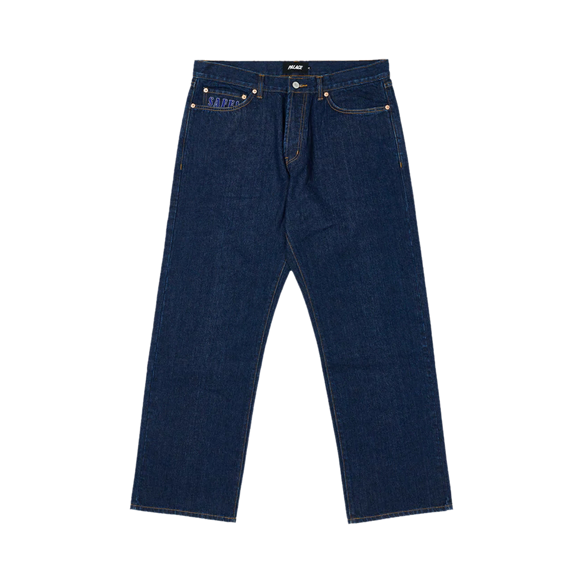 Pre-owned Palace Baggies Jeans 'indigo Rinse Wash' In Blue