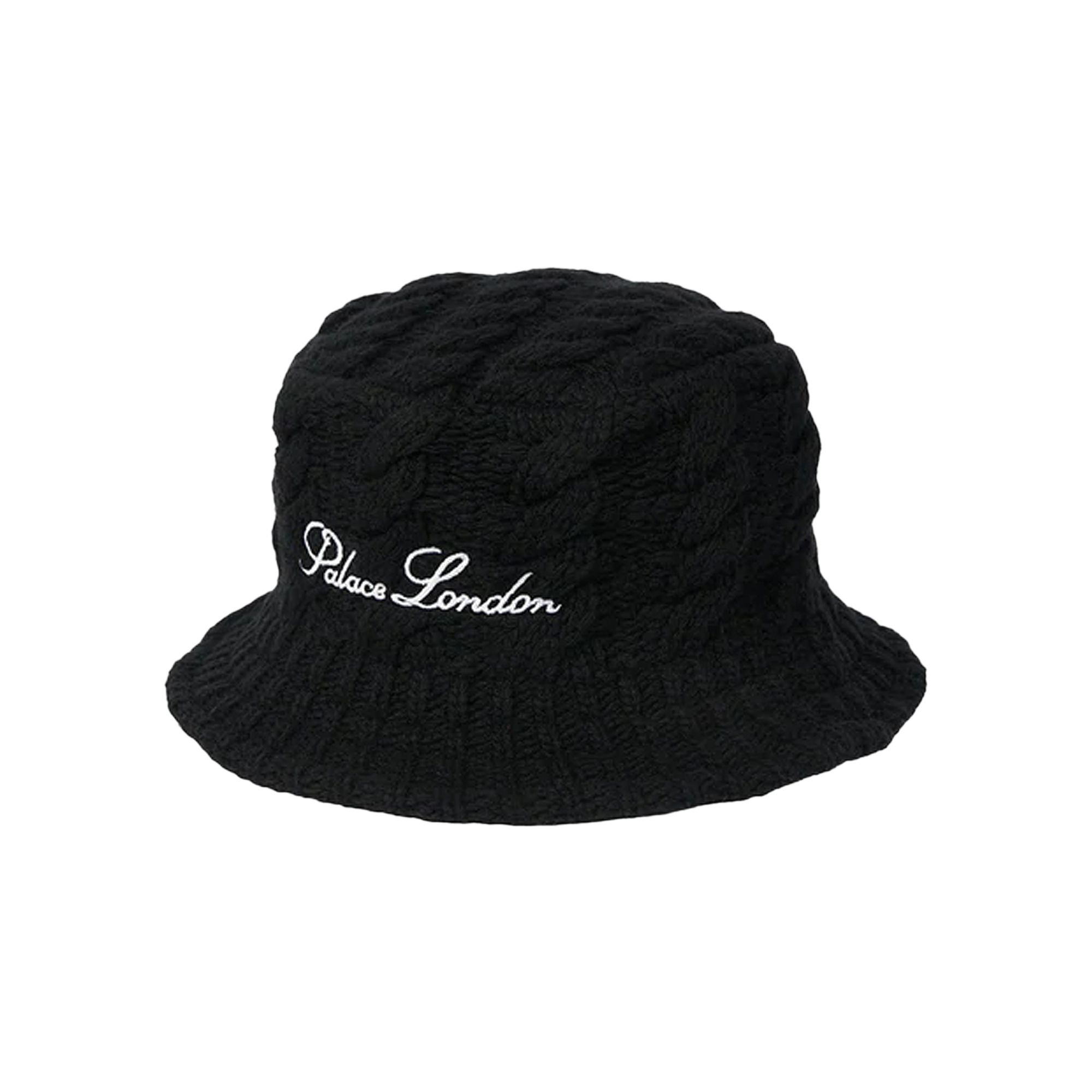 Pre-owned Palace Cable Knit Bucket Hat 'black' | Men's Size L/xl