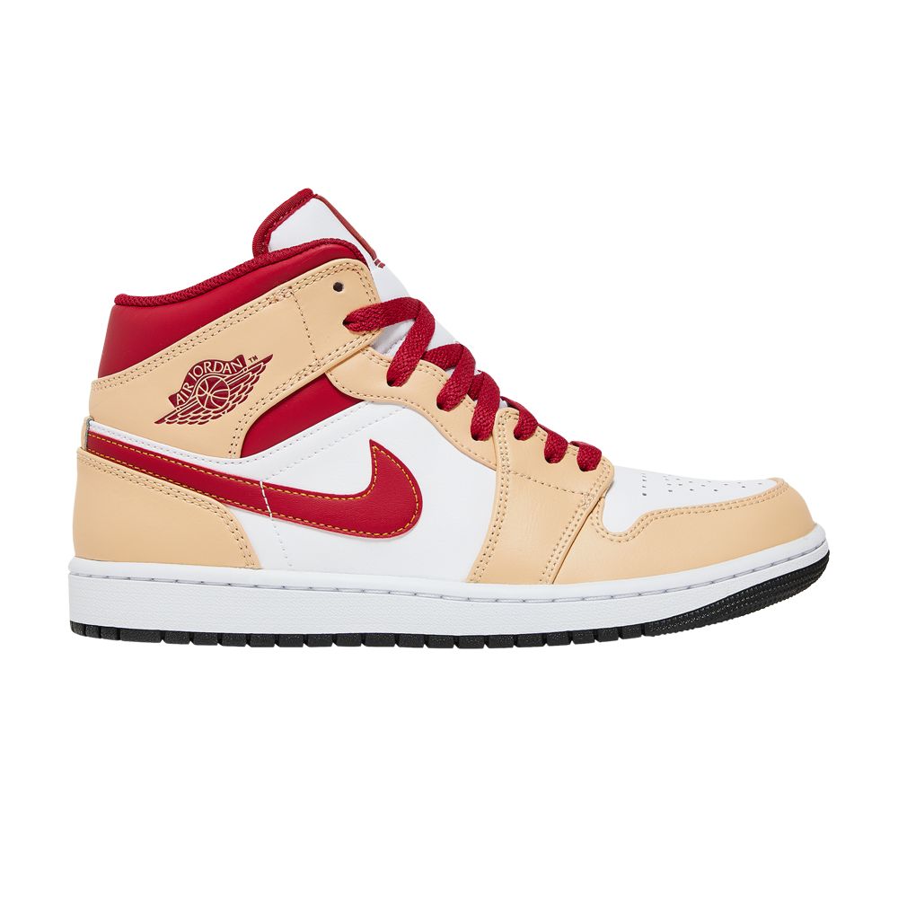 Air Jordan 1 Mid 'Light Curry Cardinal Red' | Brown | Men's Size 11
