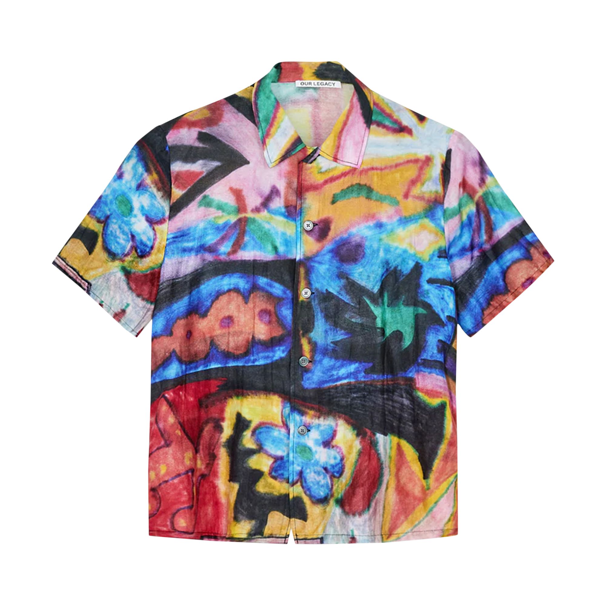 Pre-owned Our Legacy Landscape Daylight Print Short-sleeve Box Shirt 'multi-color' | Men's Size Xs