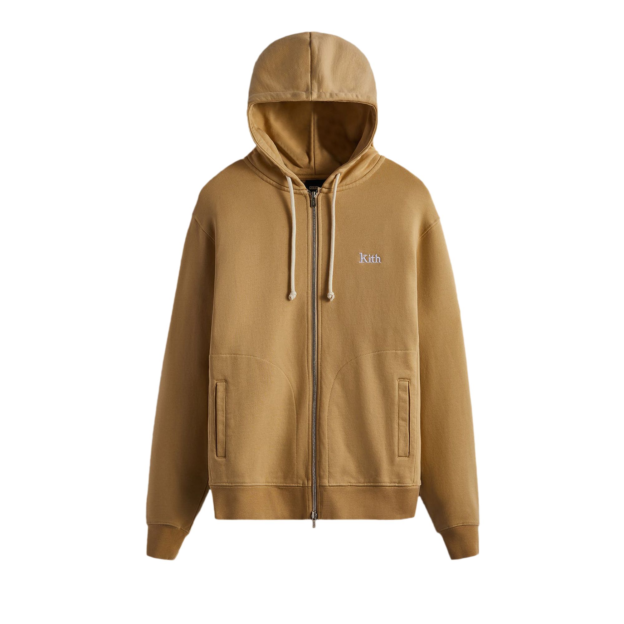 Pre-owned Kith Williams V Zip Up Hoodie 'canvas' | Tan | Men's Size L In Brown
