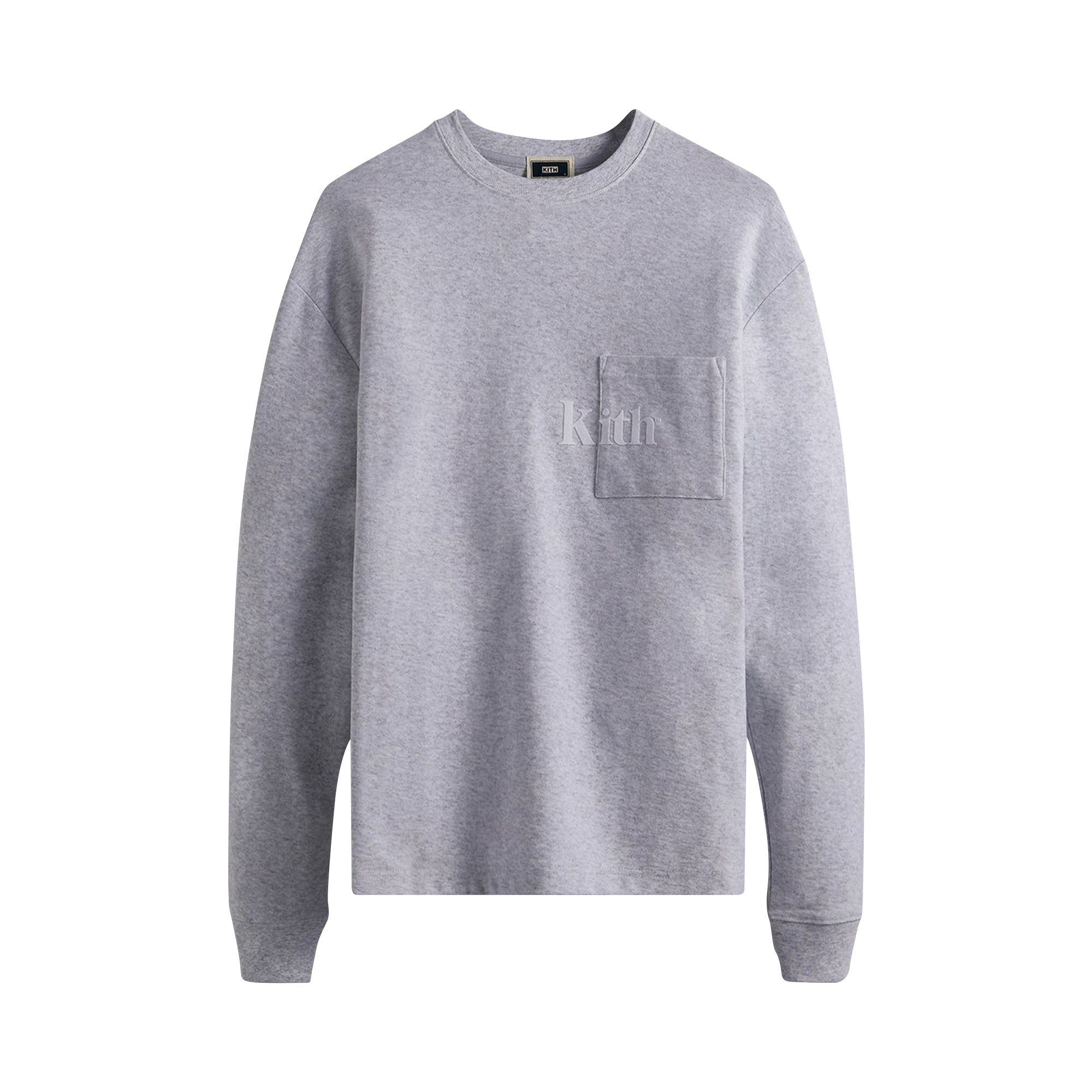 Pre-owned Kith Long-sleeve Quinn Tee 'light Heather Grey' | Men's Size Xxl In Gray