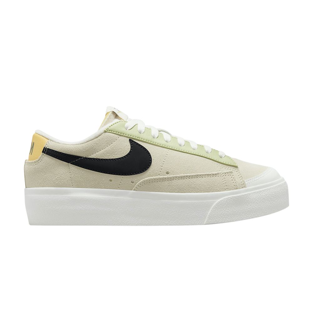 Pre-owned Nike Wmns Blazer Low Platform 'reflective Swoosh - Light Stone'