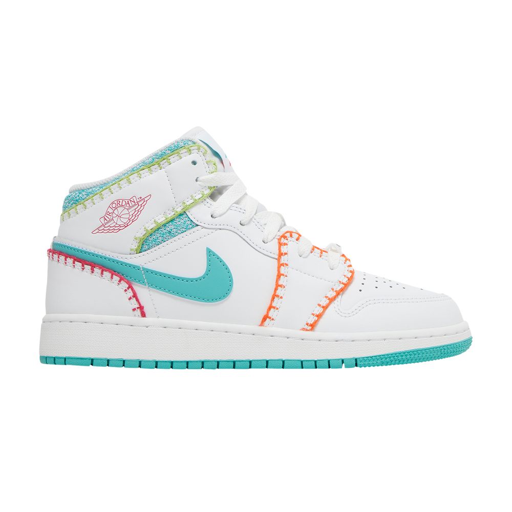 Air Jordan 1 Mid SE GS 'Multi Knit' | White | Kid's Size 5.5