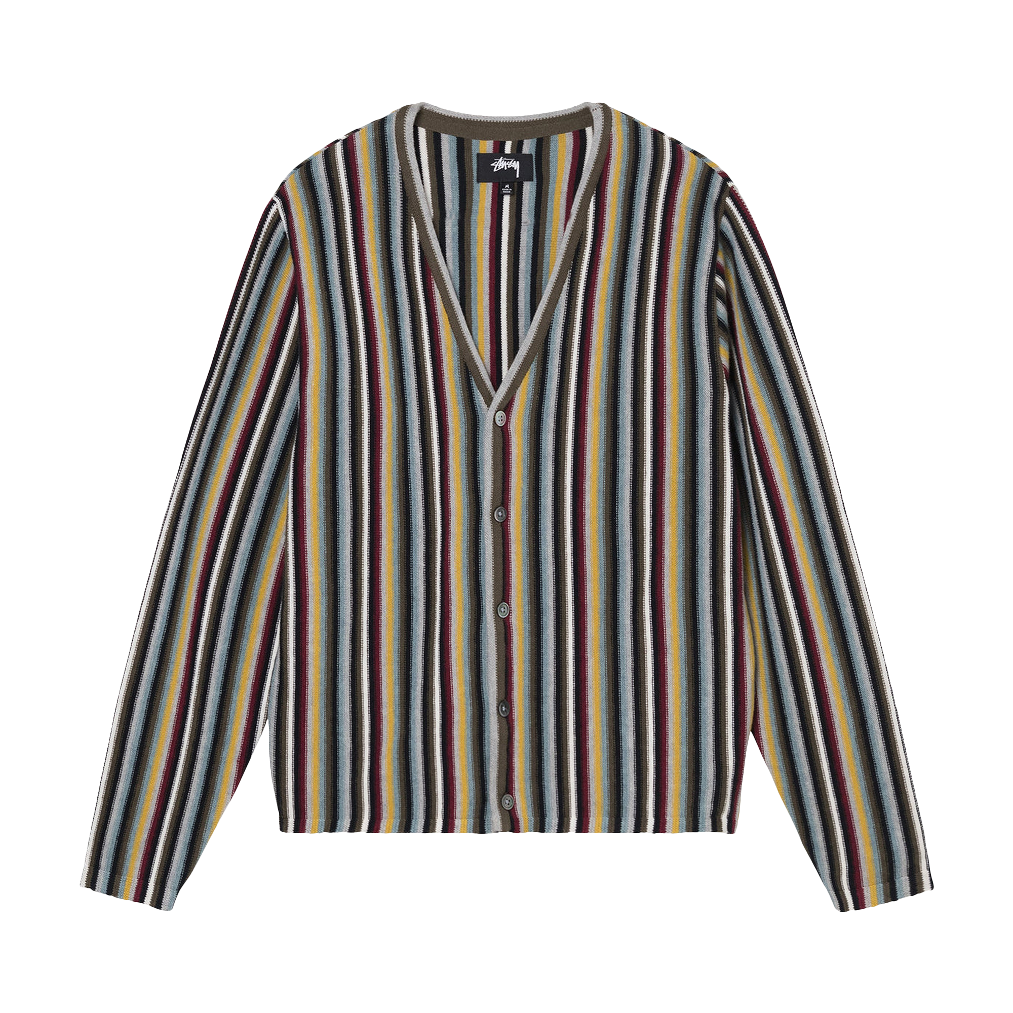 Pre-owned Stussy Stripe Pattern Cardigan 'multicolor' In Multi-color