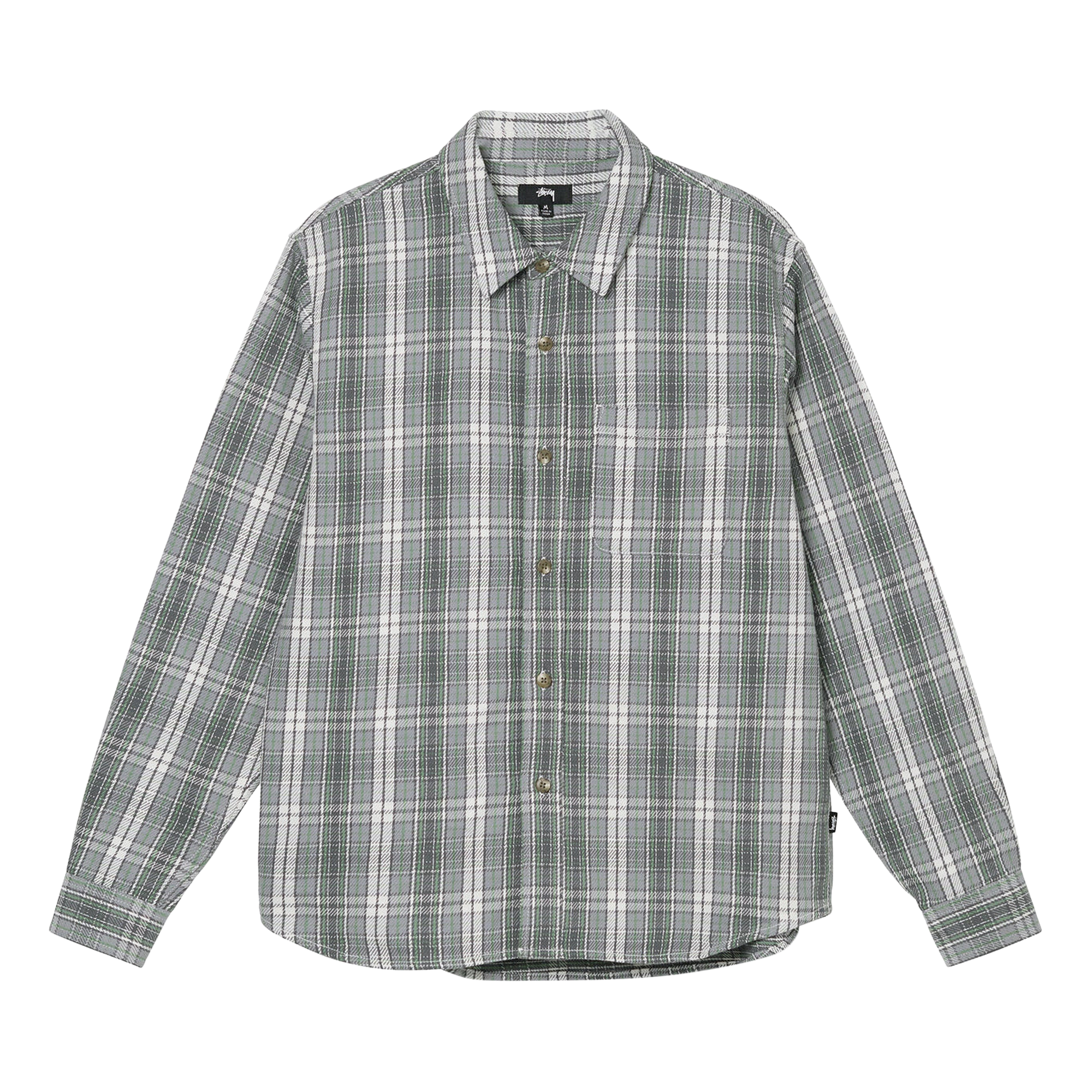 Pre-owned Stussy Beach Plaid Shirt 'charcoal' In Grey