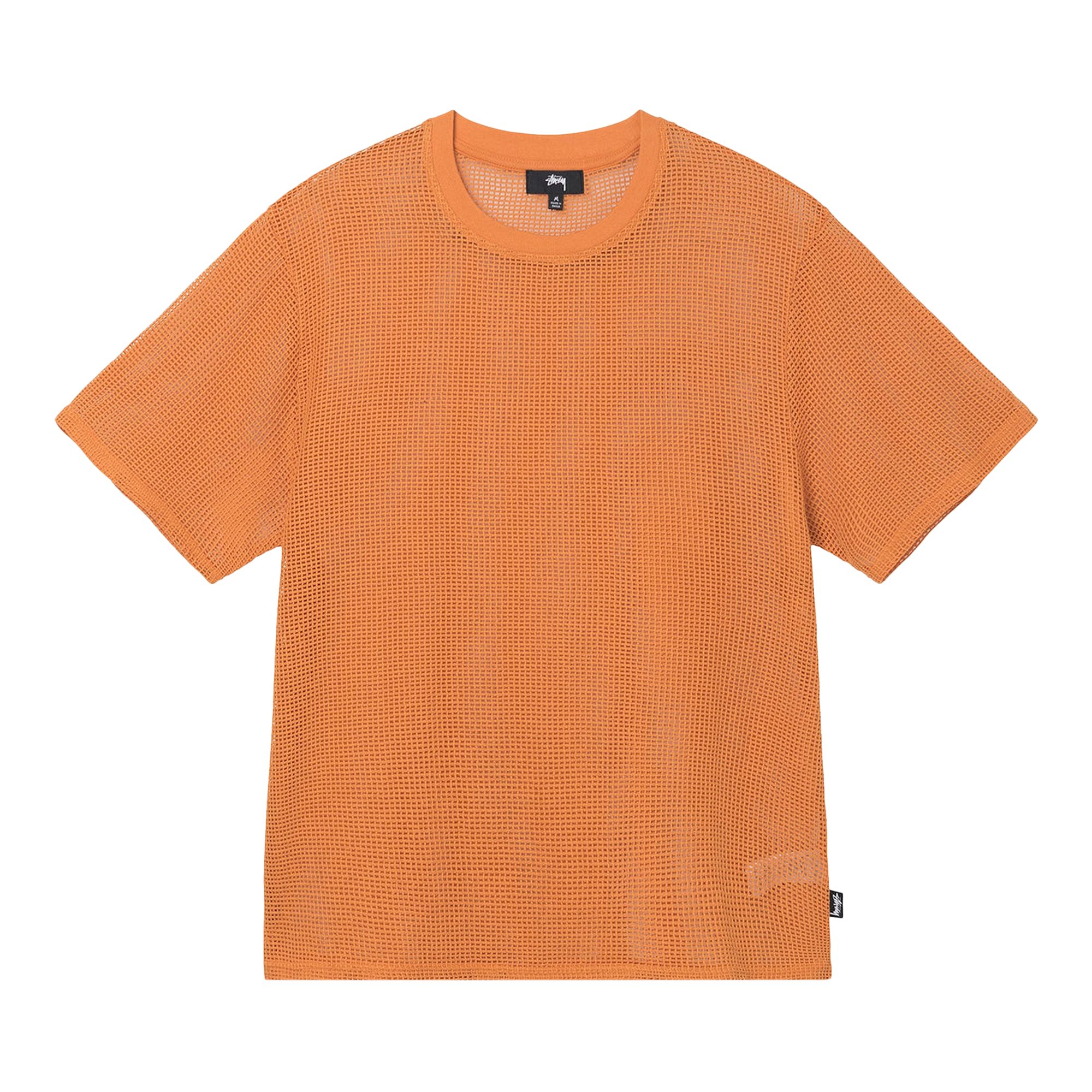 Stussy Cotton Mesh Short-Sleeve Crew 'Orange' | Men's Size S