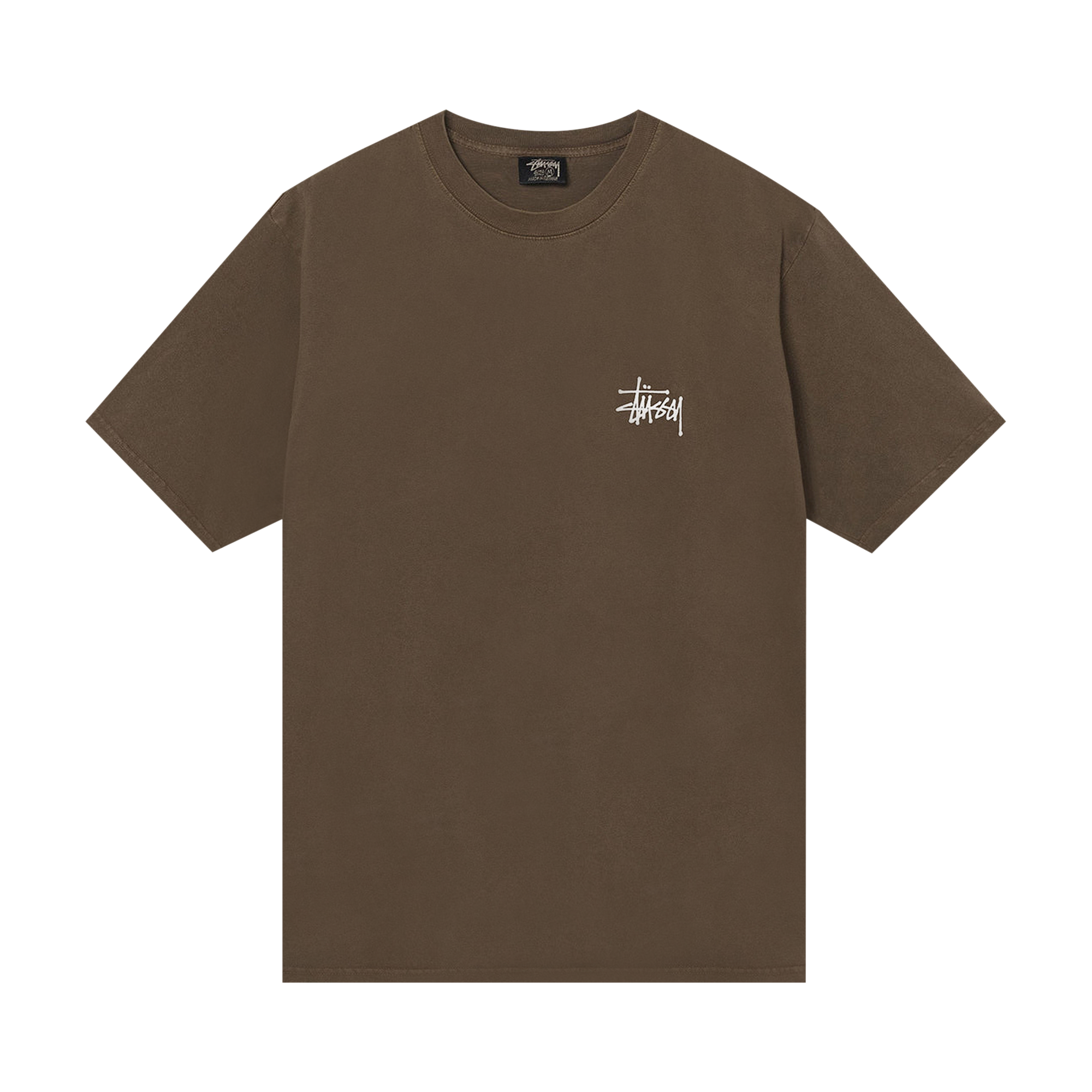 Pre-owned Stussy Basic Pigment Dyed Tee 'coffee' In Brown