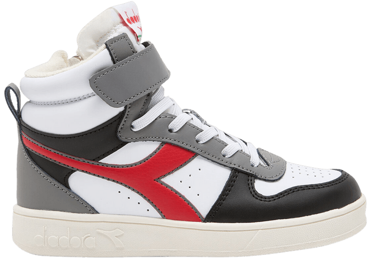 Diadora Magic Basket Mid Little Kid White Aurora Red