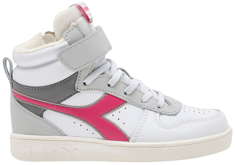 Diadora Magic Basket Mid Little Kid White Raspberry Sorbet