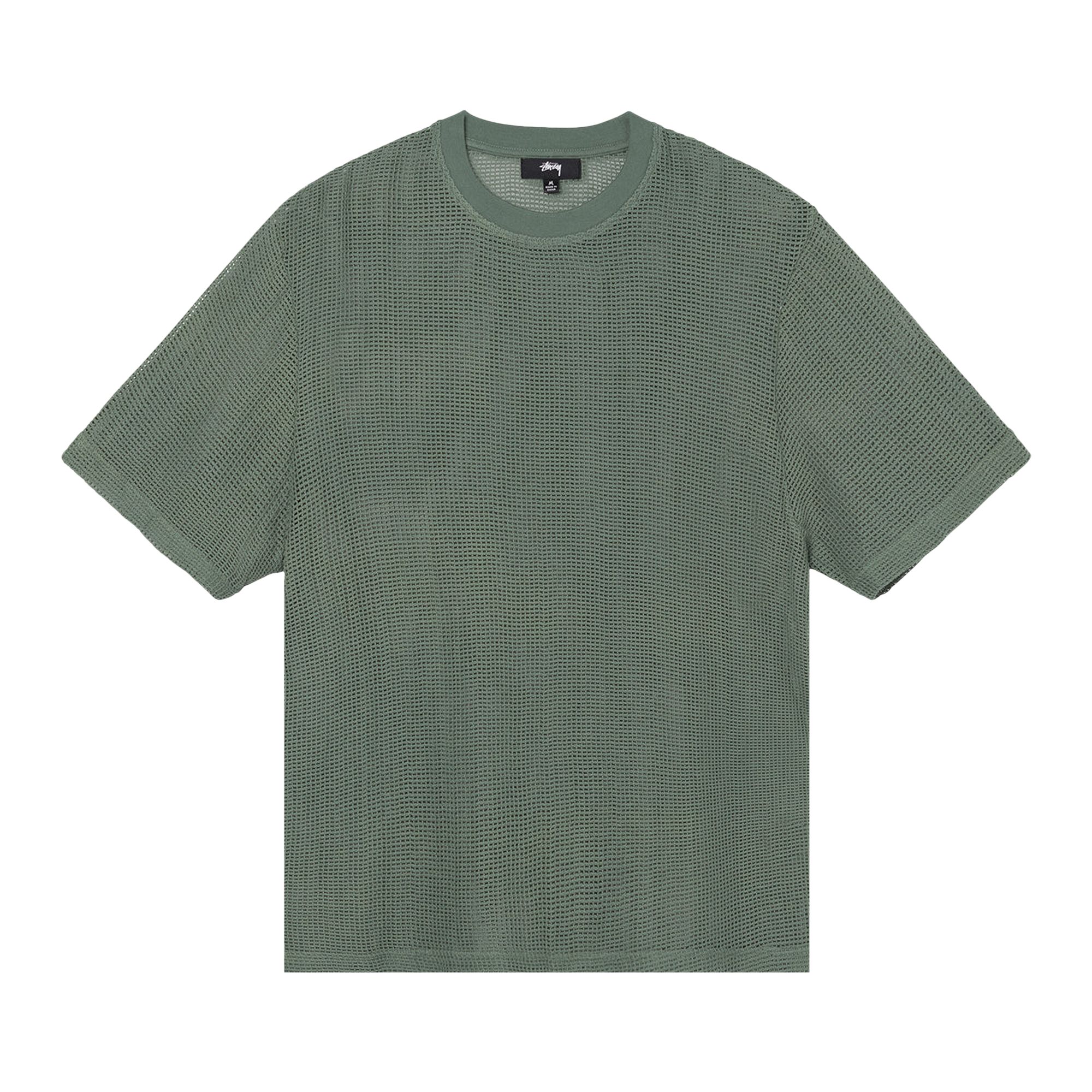 Stussy Cotton Mesh Short-Sleeve Crew 'Green' | Men's Size S