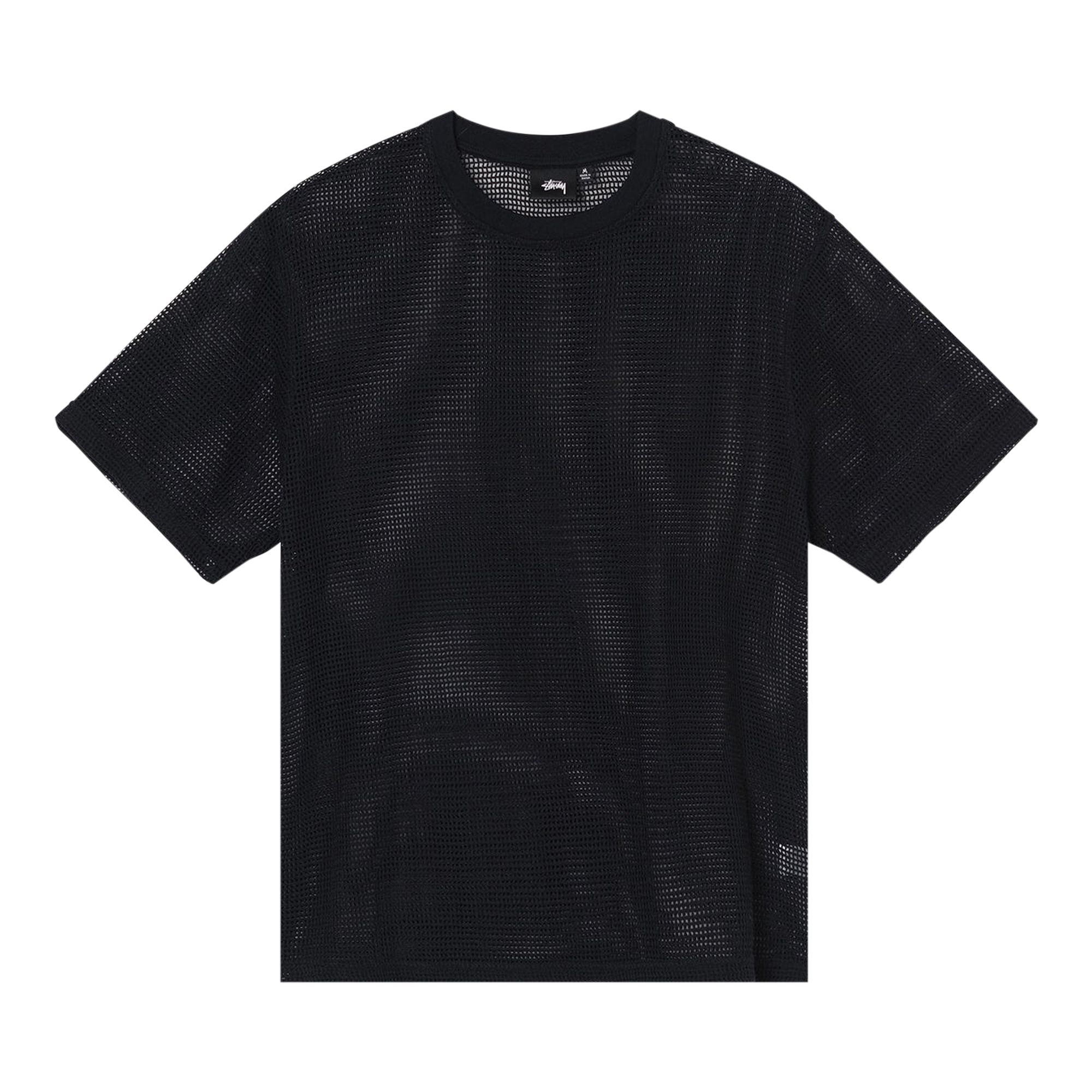 Stussy Cotton Mesh Short-Sleeve Crew 'Black' | Men's Size M