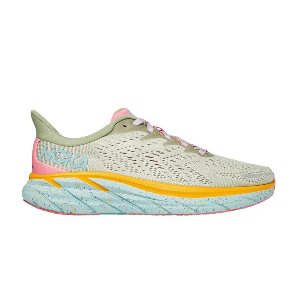 Pre-owned Hoka Free People Movement X Wmns Clifton 8 'seaweed Green Tea'