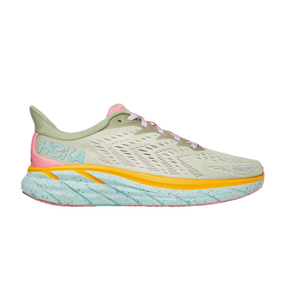 Pre-owned Hoka One One Free People Movement X Wmns Clifton 8 'seaweed Green Tea'