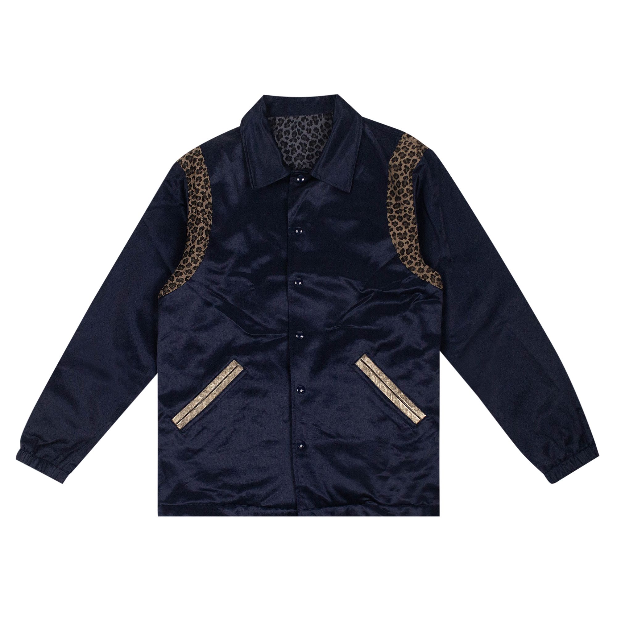 Pre-owned Just Don Satin Reversible Coaches Jacket 'navy' | Blue | Men's Size S