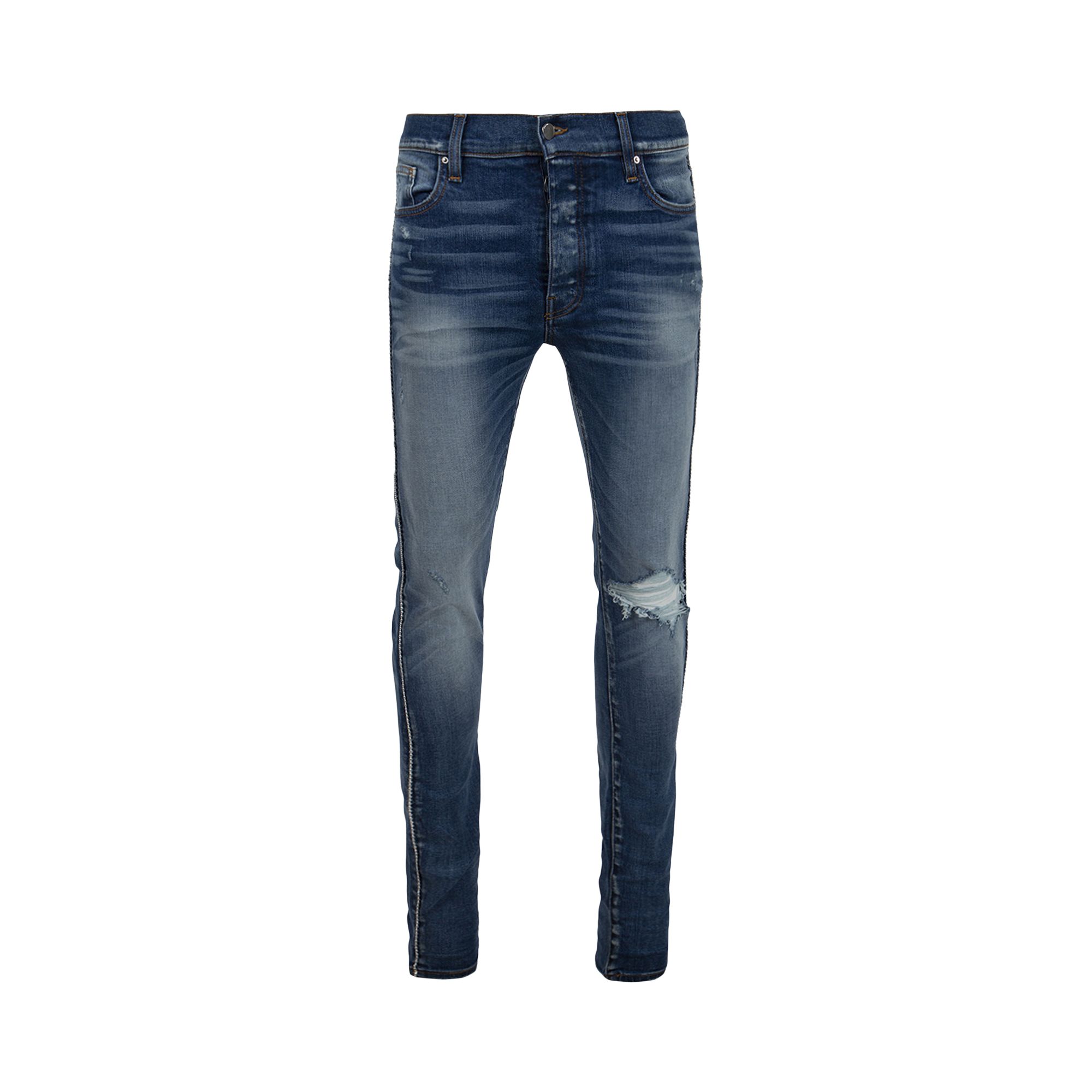Pre-owned Amiri Crystal Track Jean '70's Indigo' | Blue | Men's Size 33