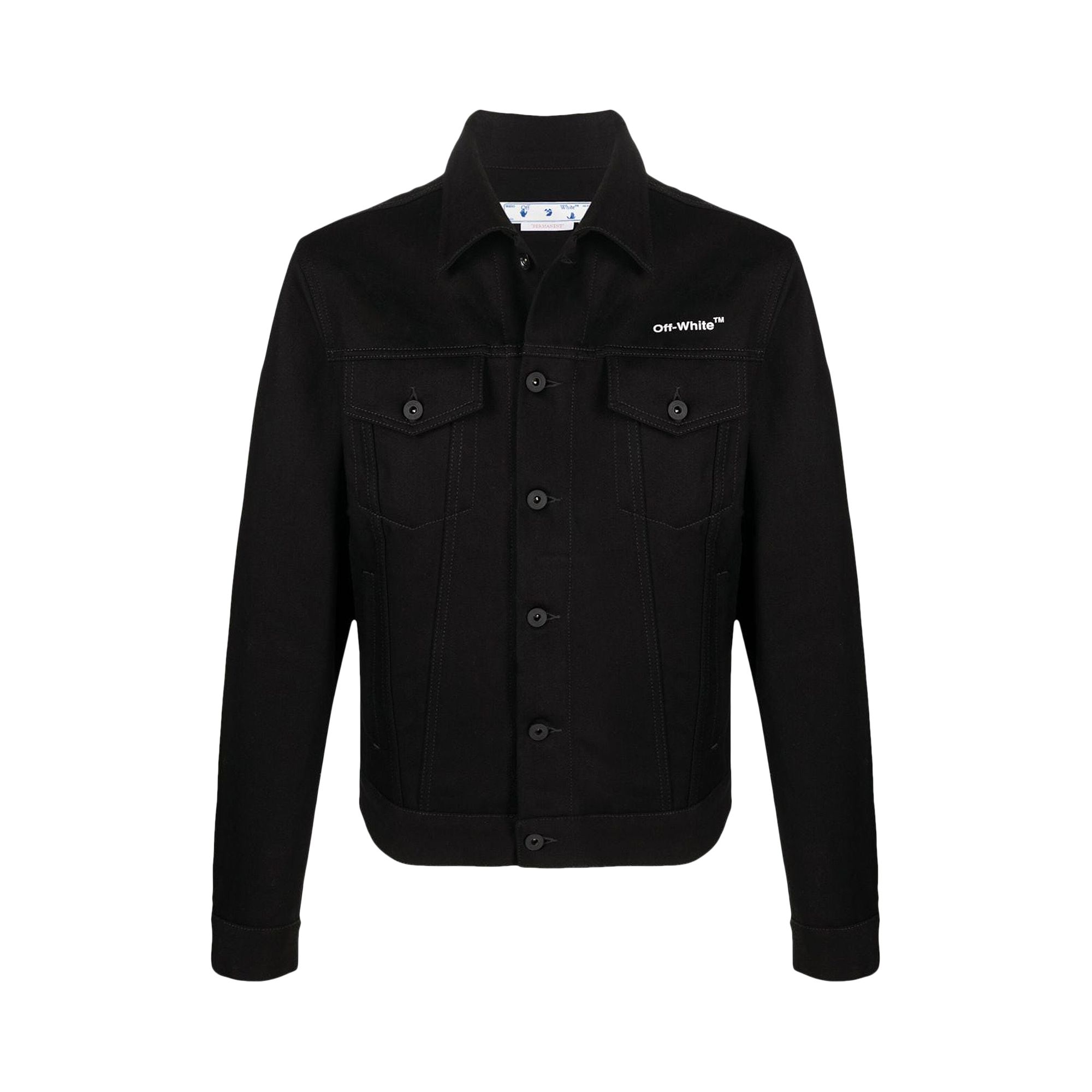 Off-White Diag Tab Slim Denim Jacket 'Black' | Men's Size XL