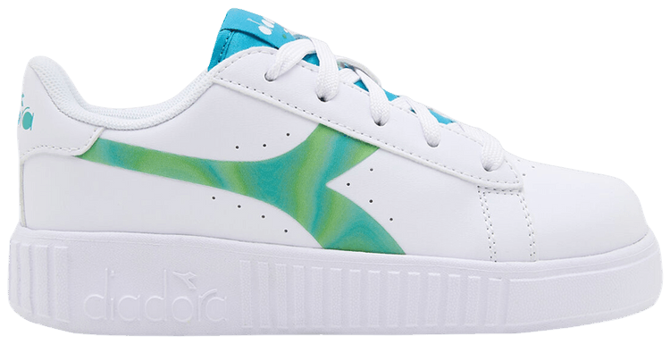 Diadora Game Step Kaleido Little Kid White Baltic