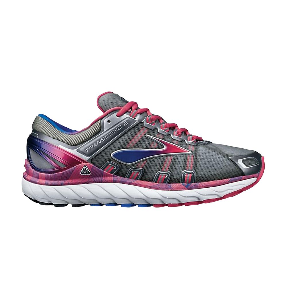 Pre-owned Brooks Wmns Transcend 2 'metallic Charcoal Raspberry' | Silver | Women's Size 7.5