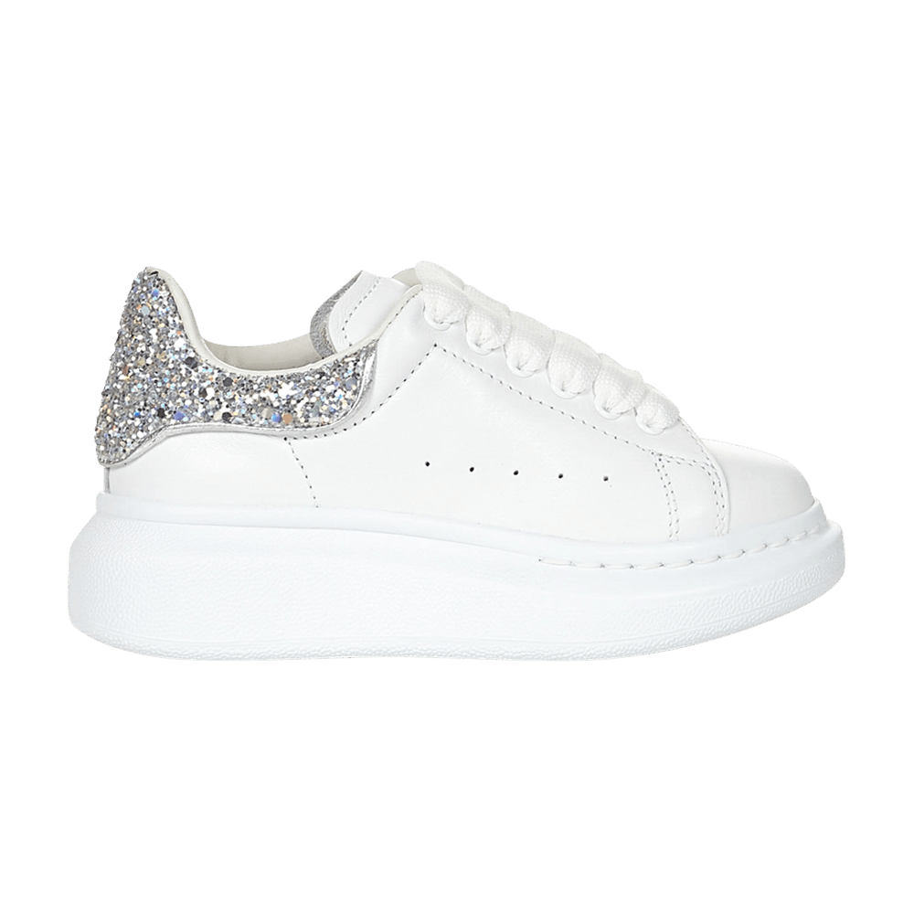 Alexander mcqueen white & silver glitter oversized sneakers