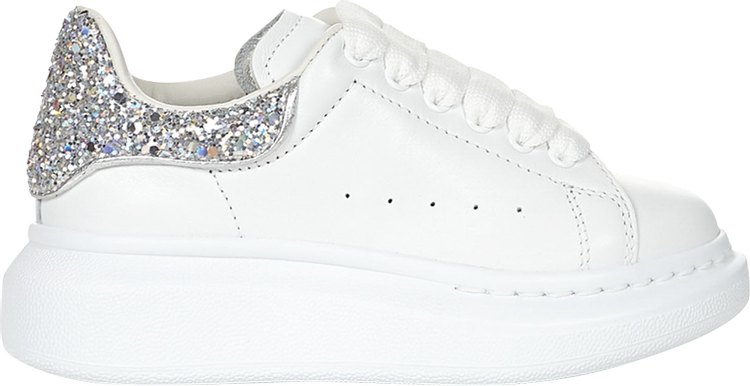 Alexander McQueen Oversized Sneaker Kids 'White Silver Glitter'