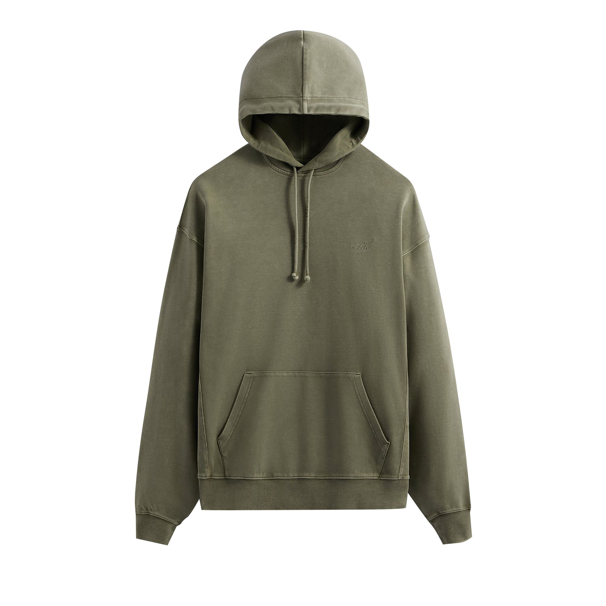 Pre-owned Kith Crystal Wash Interlock Williams Iii Hoodie 'flagstaff' | Green | Men's Size Xl