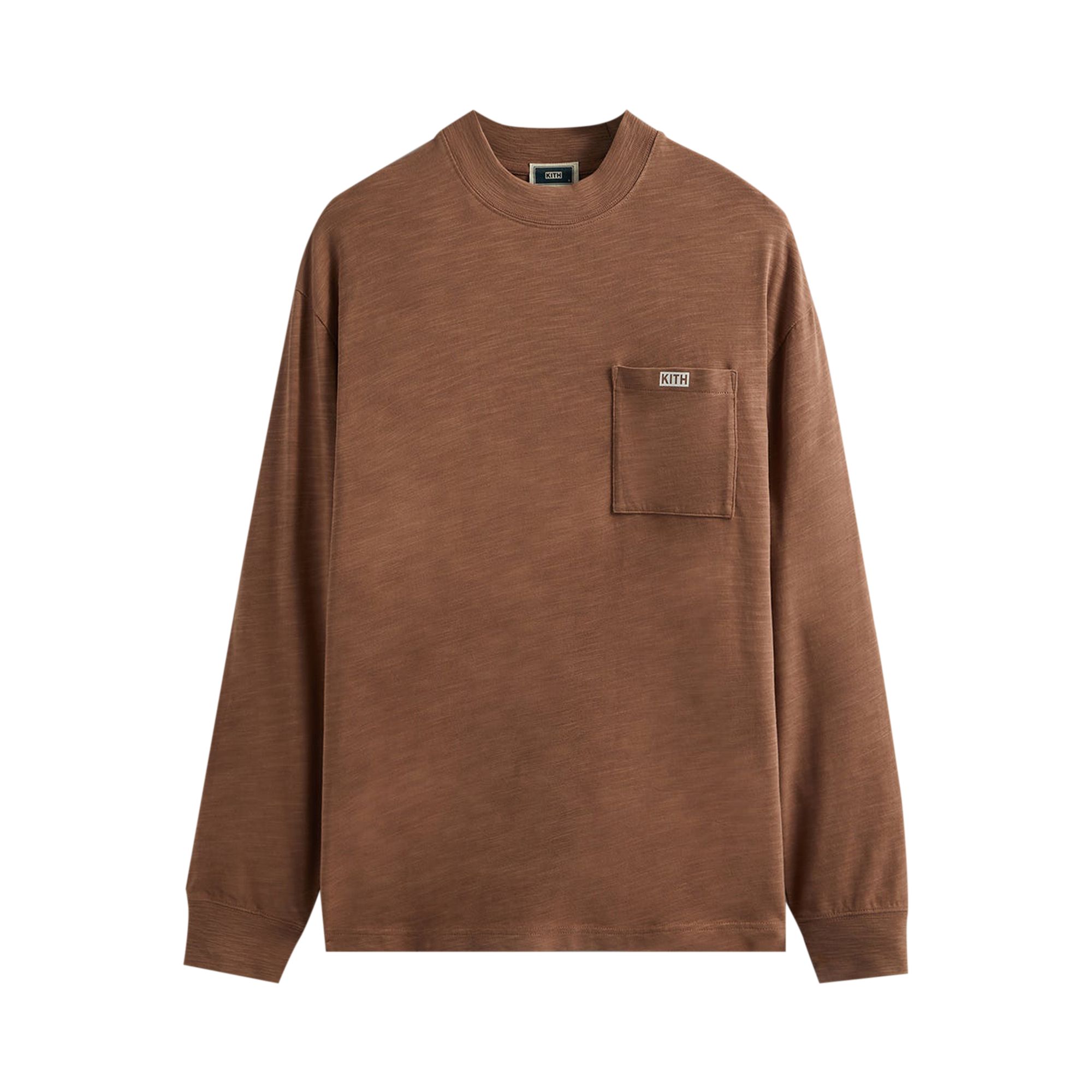 Pre-owned Kith Long-sleeve Mock Neck Pocket Jfk 'ore' | Tan | Men's Size Xxl In Brown