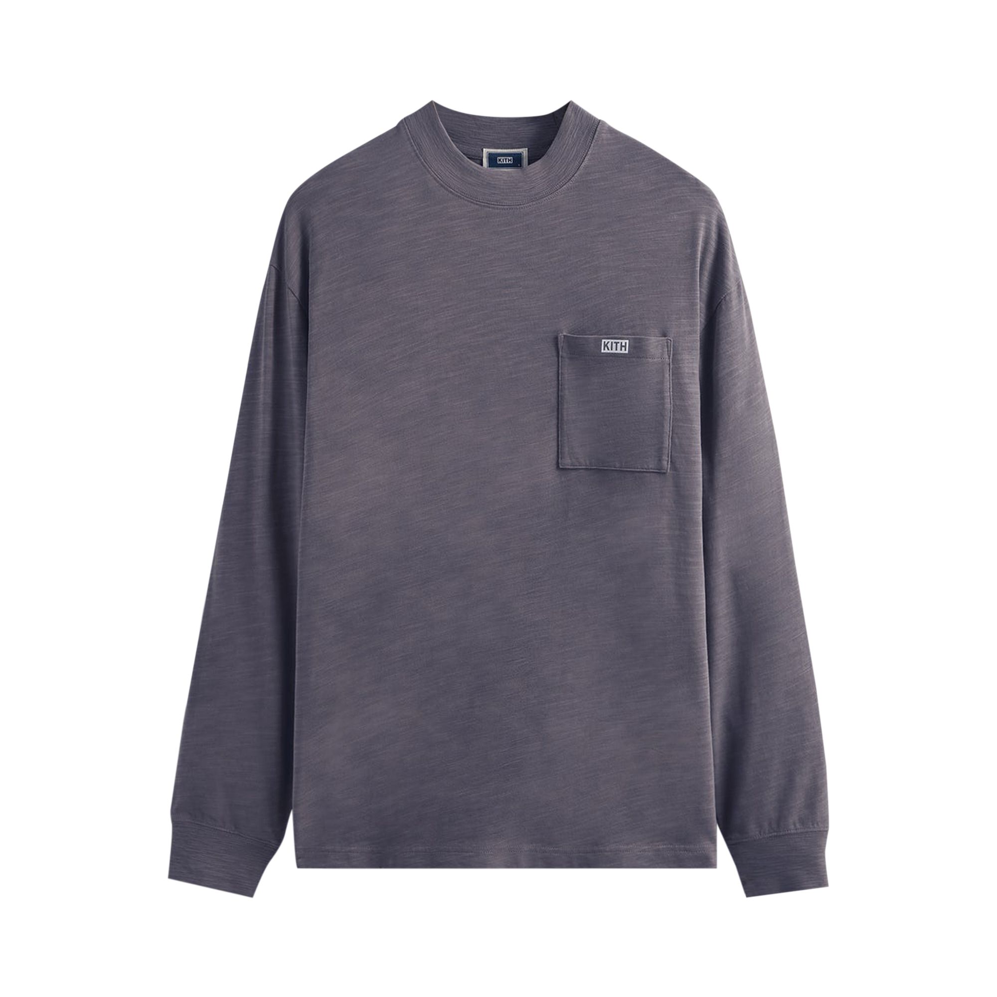 Pre-owned Kith Long-sleeve Mock Neck Pocket Jfk 'granite' | Purple | Men's Size Xs